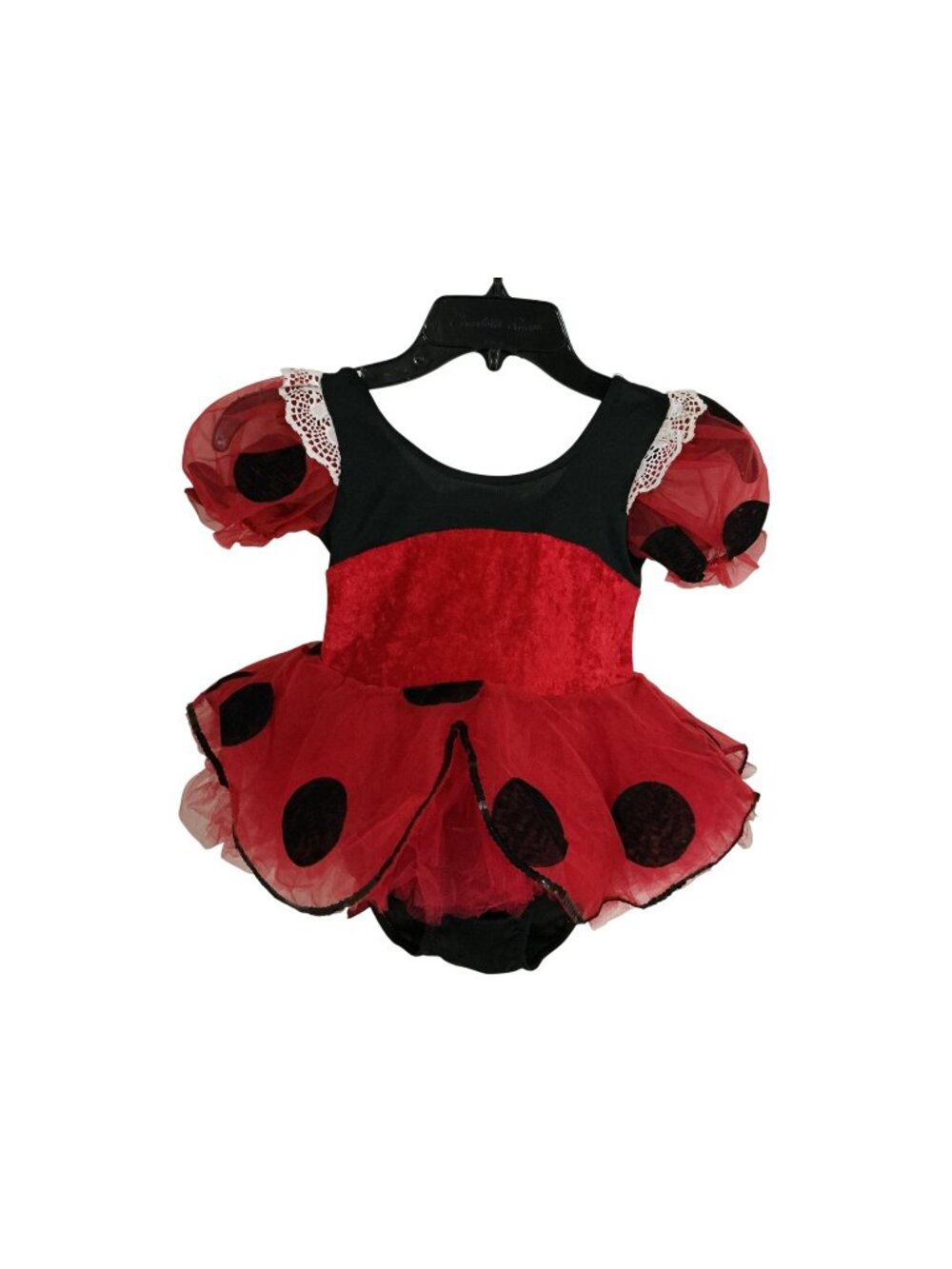 Ladybug Toddler 2T 3T Red Black Polka Dot Tulle Skirt Costume Dress With Wings
